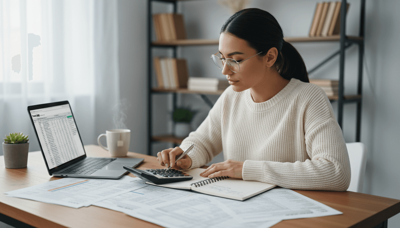 Client reviewing financial paperwork and tax planning materials